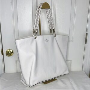 Kate Spade Hampton Road White Leather Tote Bag GUC